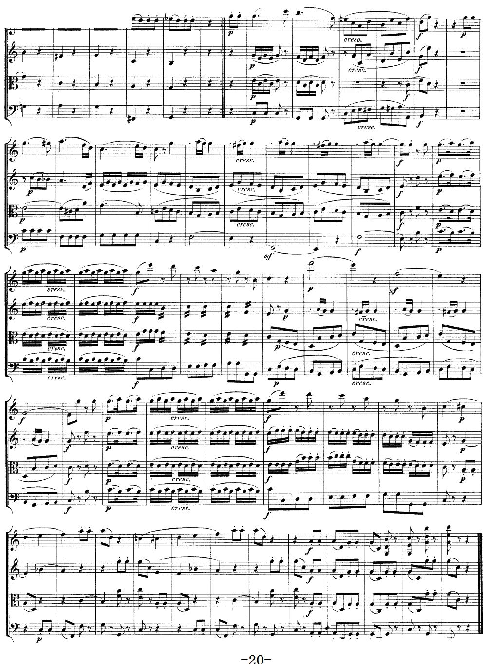 Mozart Quartet No 19 in C Major K 465(V)20