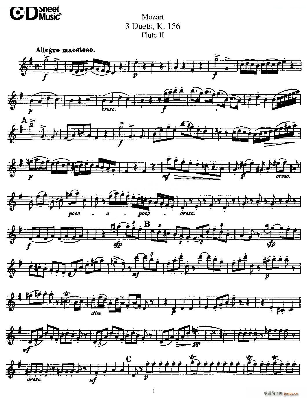 3 Duets K 156 ֮ڶL(chng)  K156̖ ~(ѺV)1