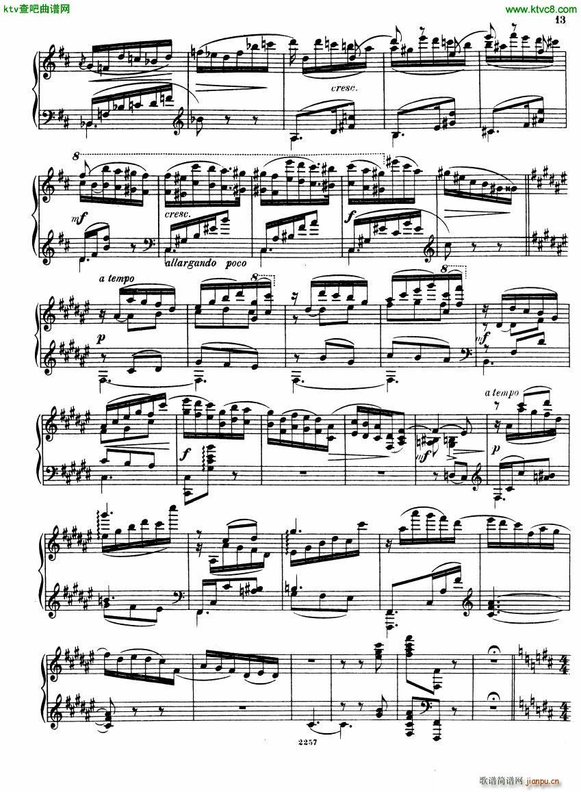 Glazunov Theme et Variations Op 72(V)13