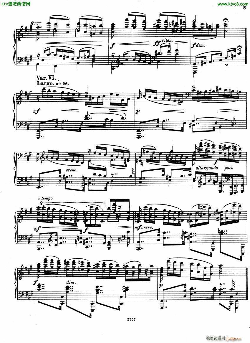 Glazunov Theme et Variations Op 72(V)5