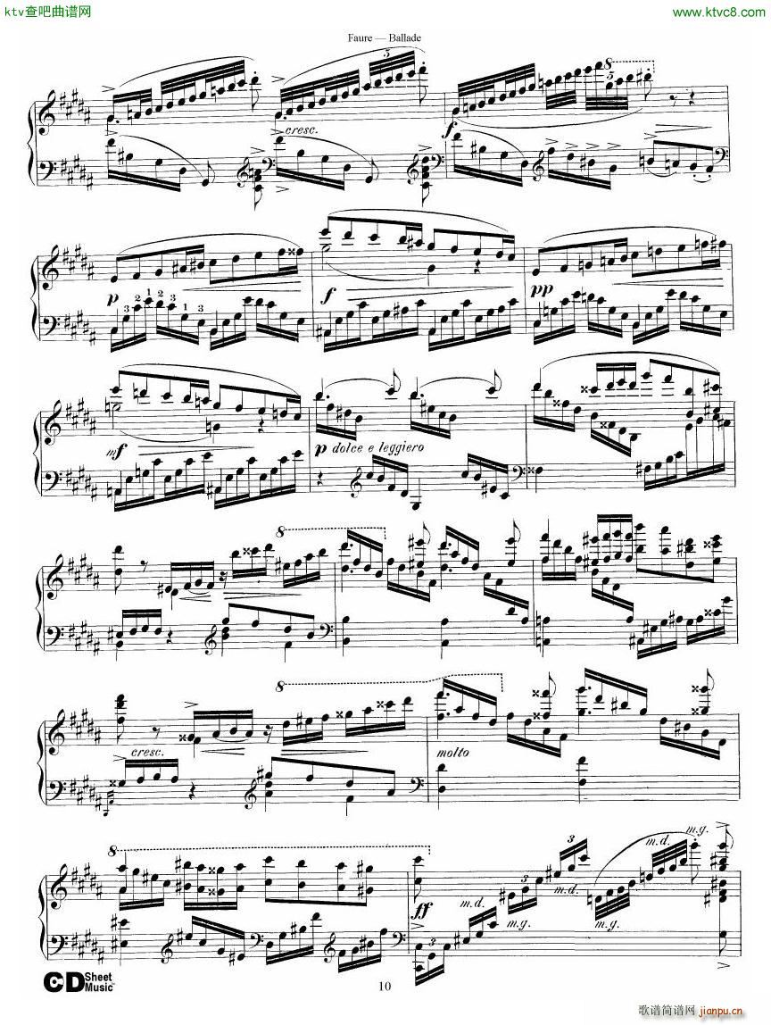 Faure Ballade Op 19(V)10