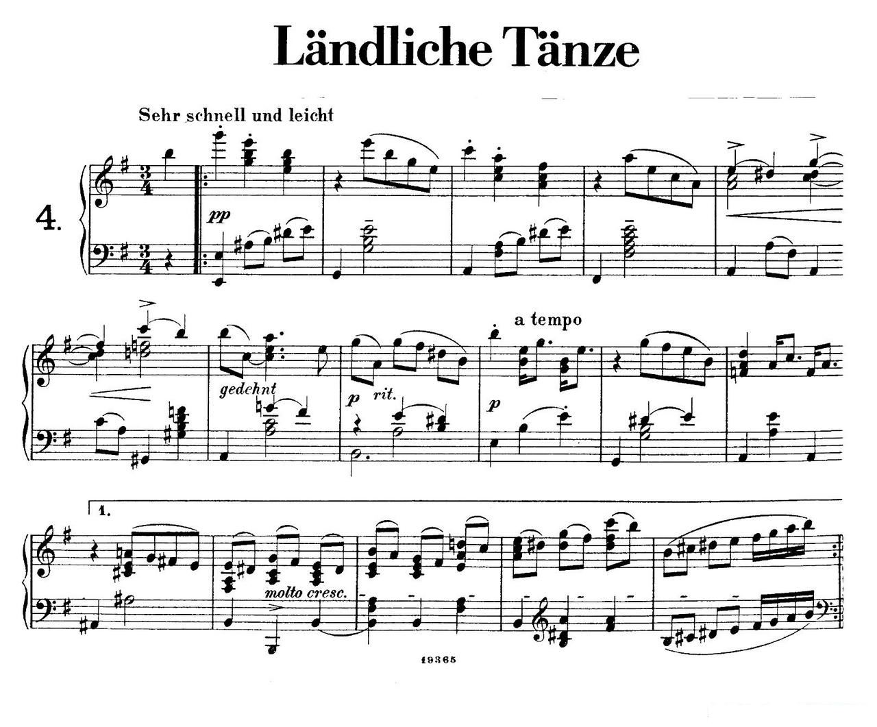 Landliche Tanzee Op 1 l 4 eС{(ʮּ)1