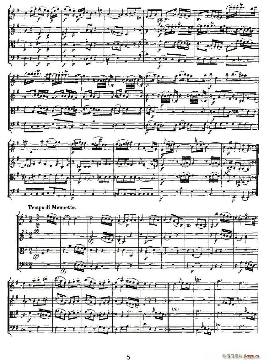 Quartet No 3 in G Major K 156 G{Ҙ(l )(V)5