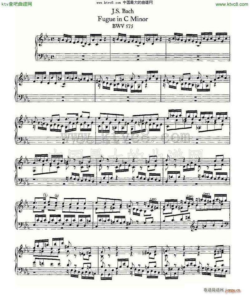 Fugue in C Minor BWV 575 L(fng)V(ʮּ)1