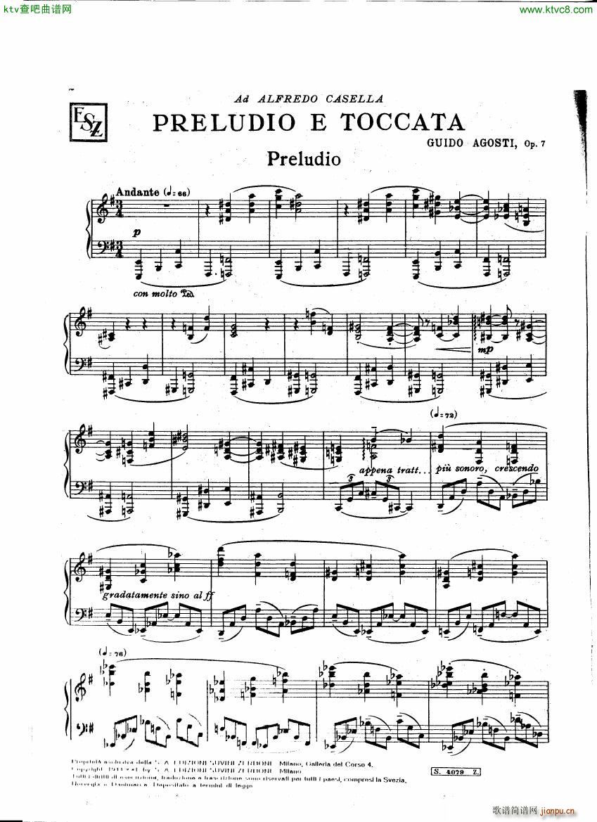 Agosti op 7 Preludio e Toccata(V)1