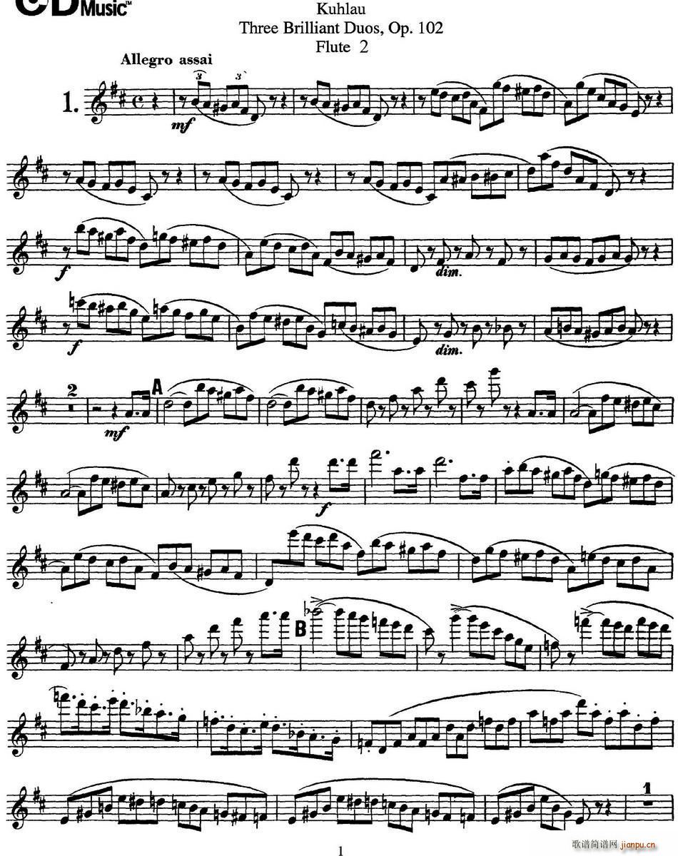 L(chng)ѶྚOP 102 Flute 2 NO 1(ѺV)1