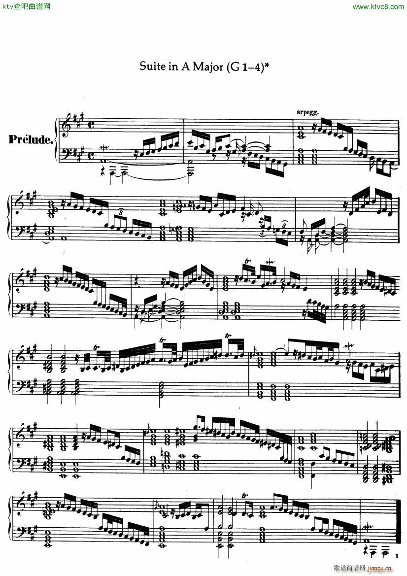 Handel Suite in A major G1 4(V)1