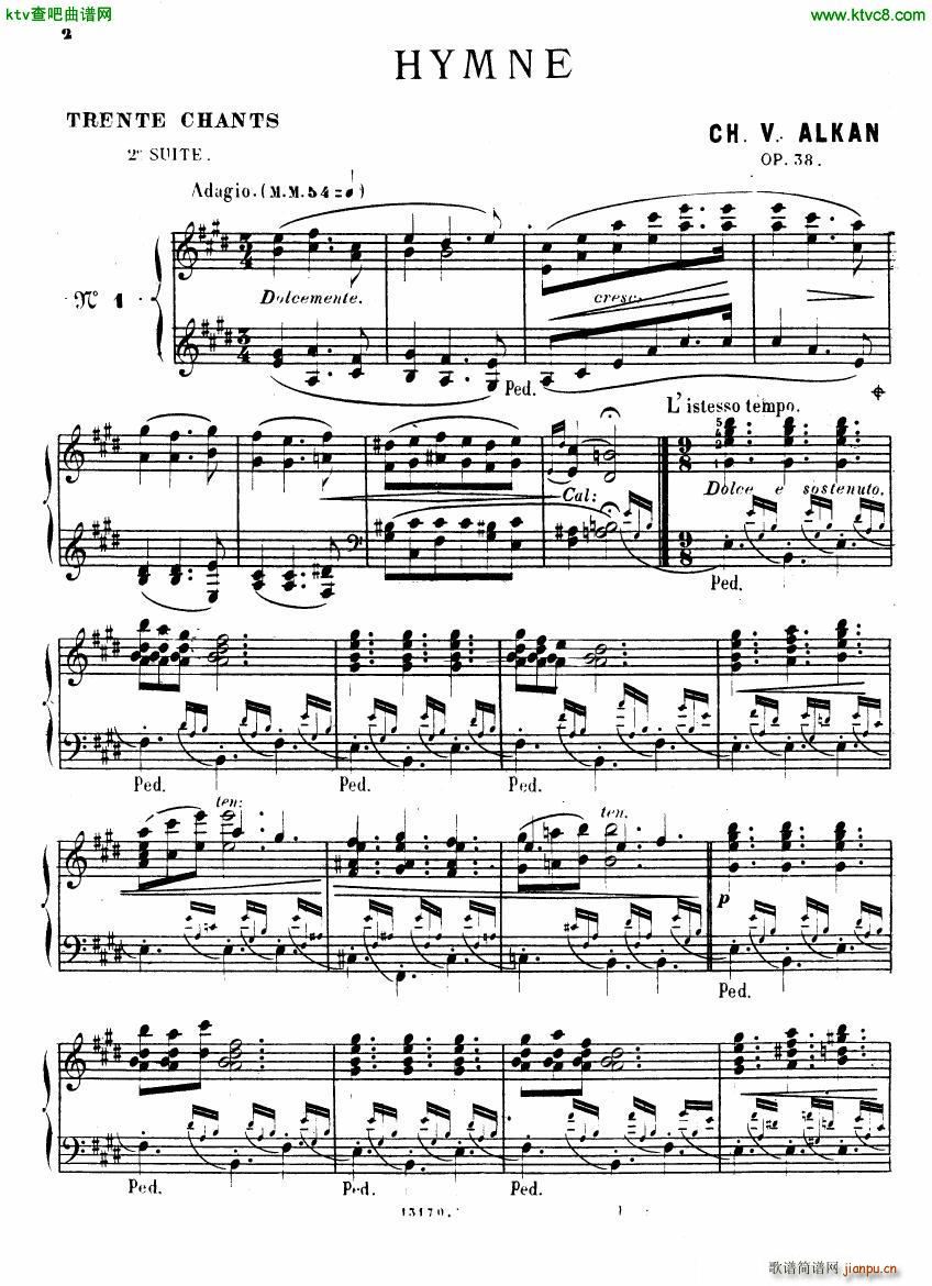 Alkan op 38b Deuxieme recueil de chants(V)1