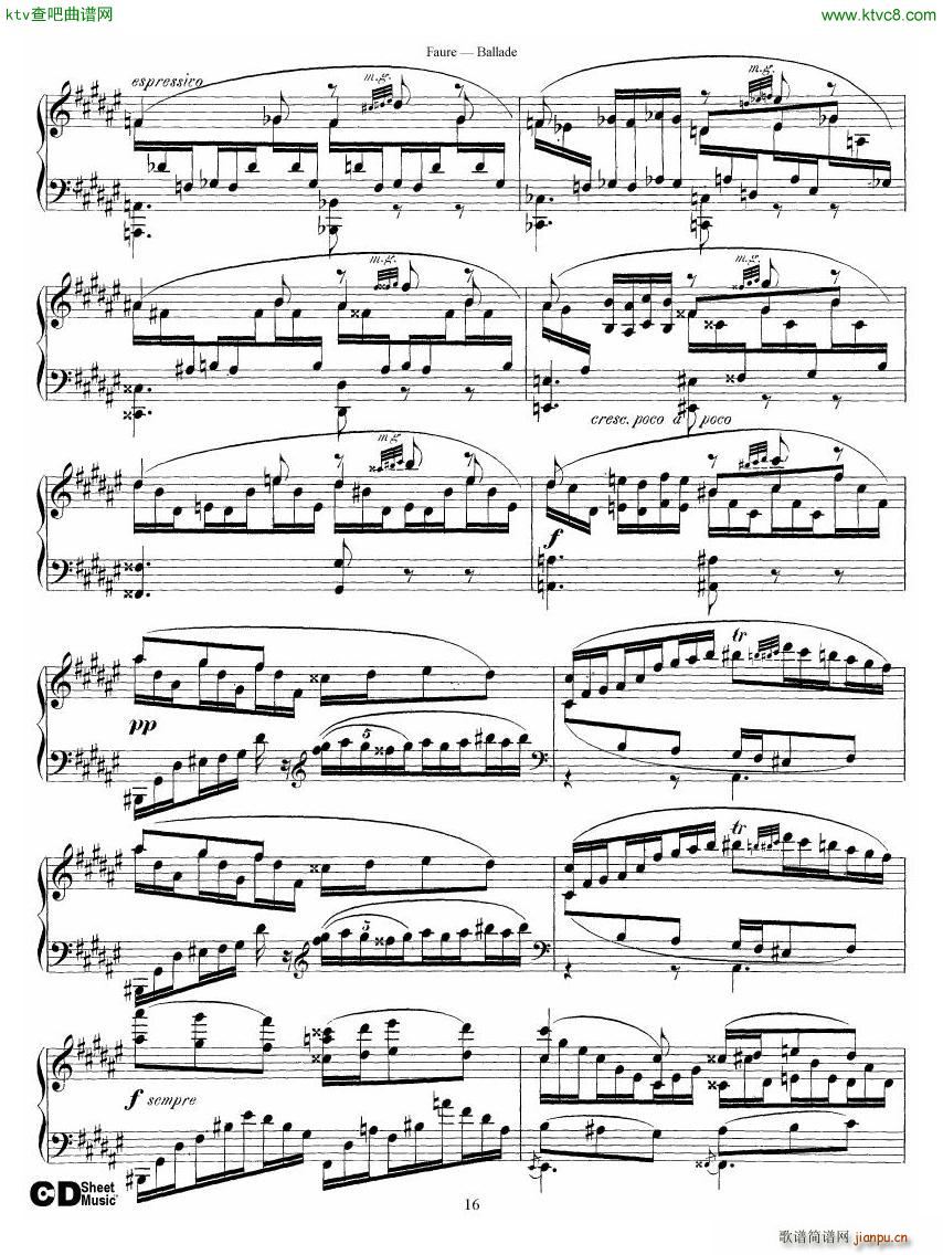 Faure Ballade Op 19(V)16