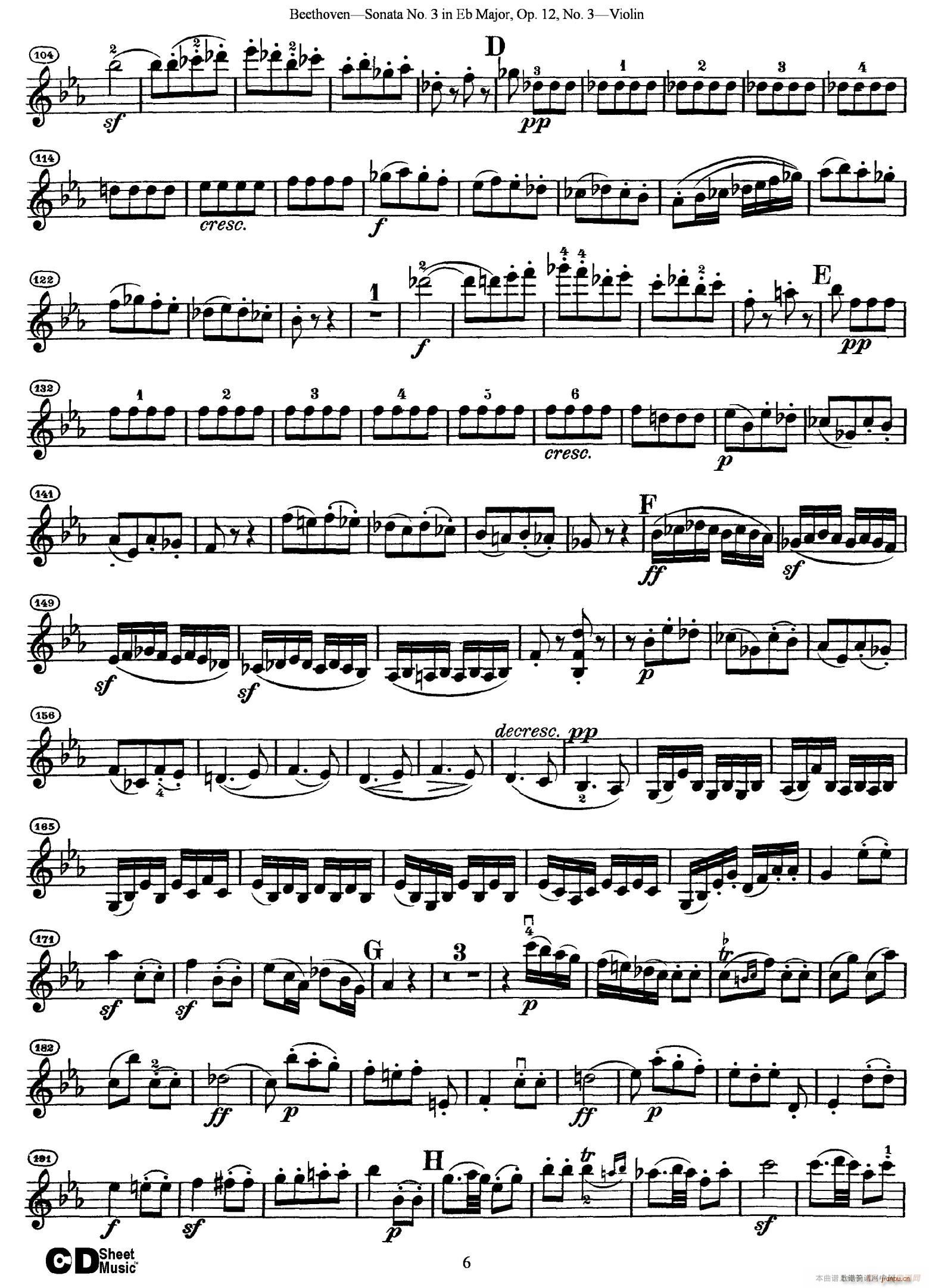 A{ڶСQ Sonata No 2 in A Major Op 12 No 2(СV)6