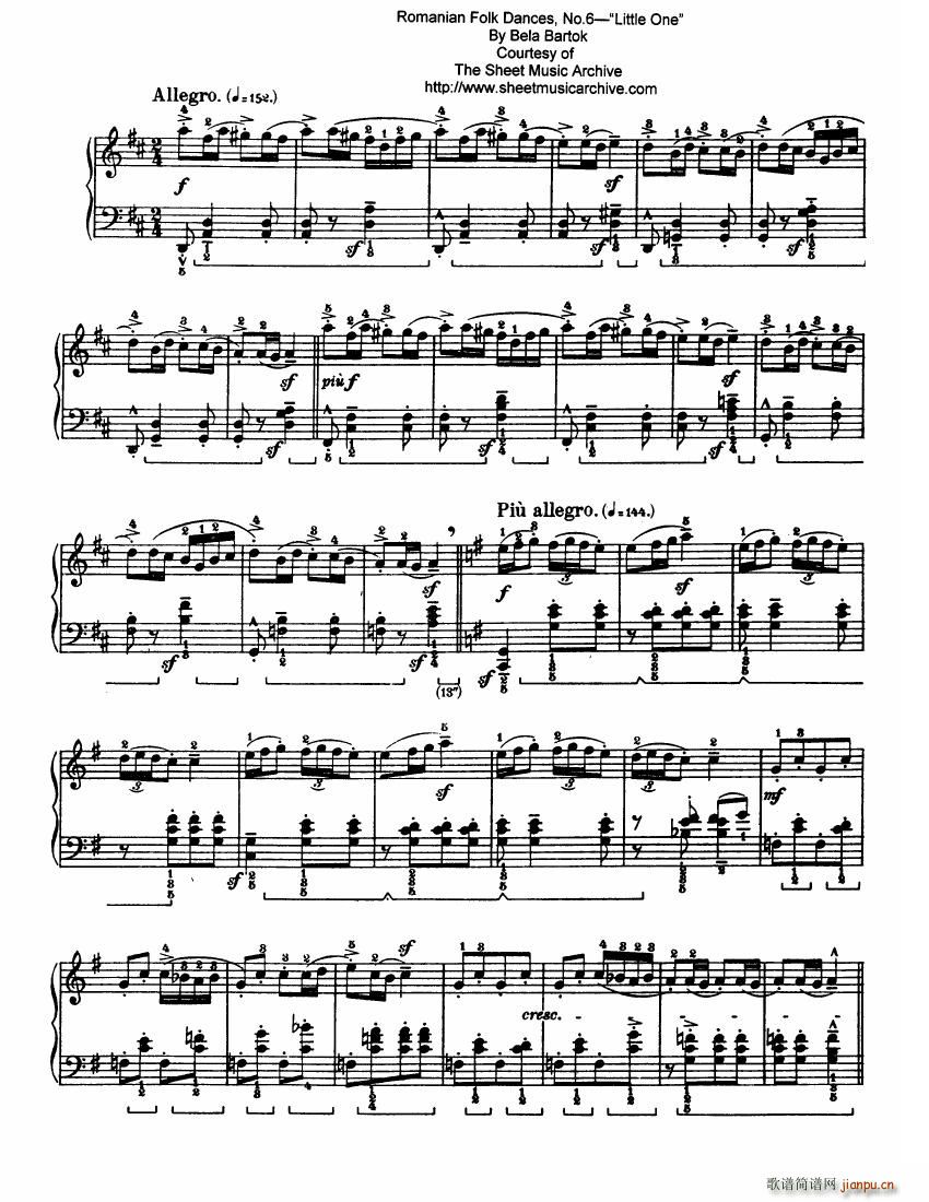 Bartok SZ 56 Six Romanian Folkdances(V)7