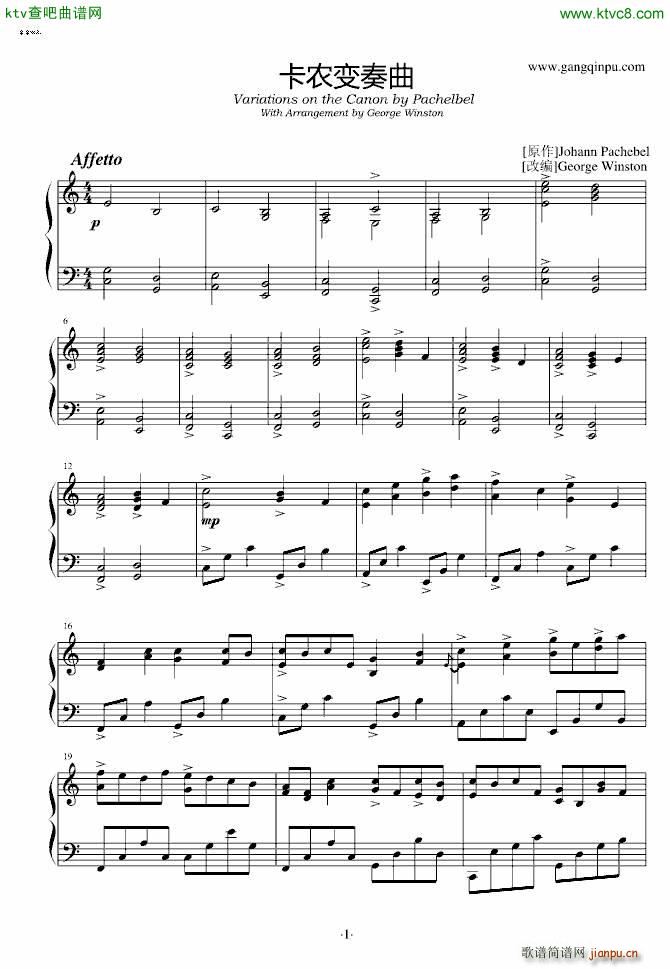 r׃Variations on the Canon by Pachelbel V L K(V)1