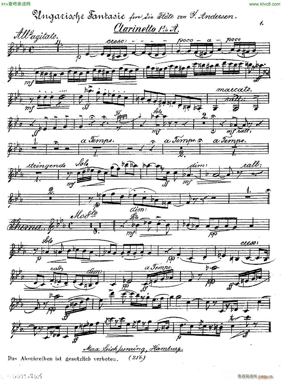 Andersen op 2 Ungarische Fantasie orch parts(V)30