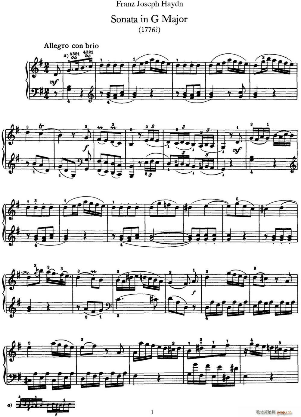 D Q Hob XVI 27 in G major(V)1
