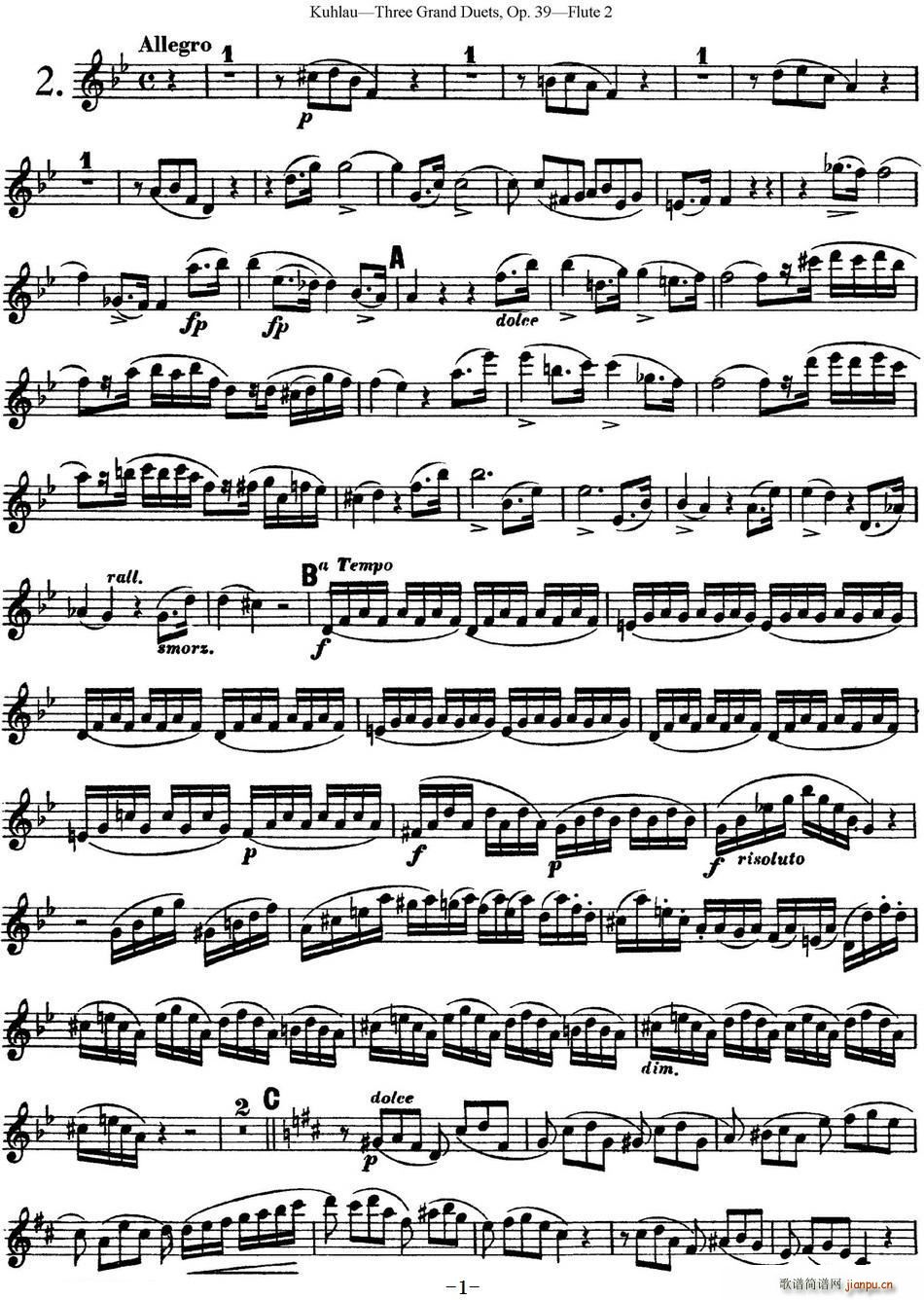 L(chng)ѶOp 39 Flute 2 No 2(ѺV)1