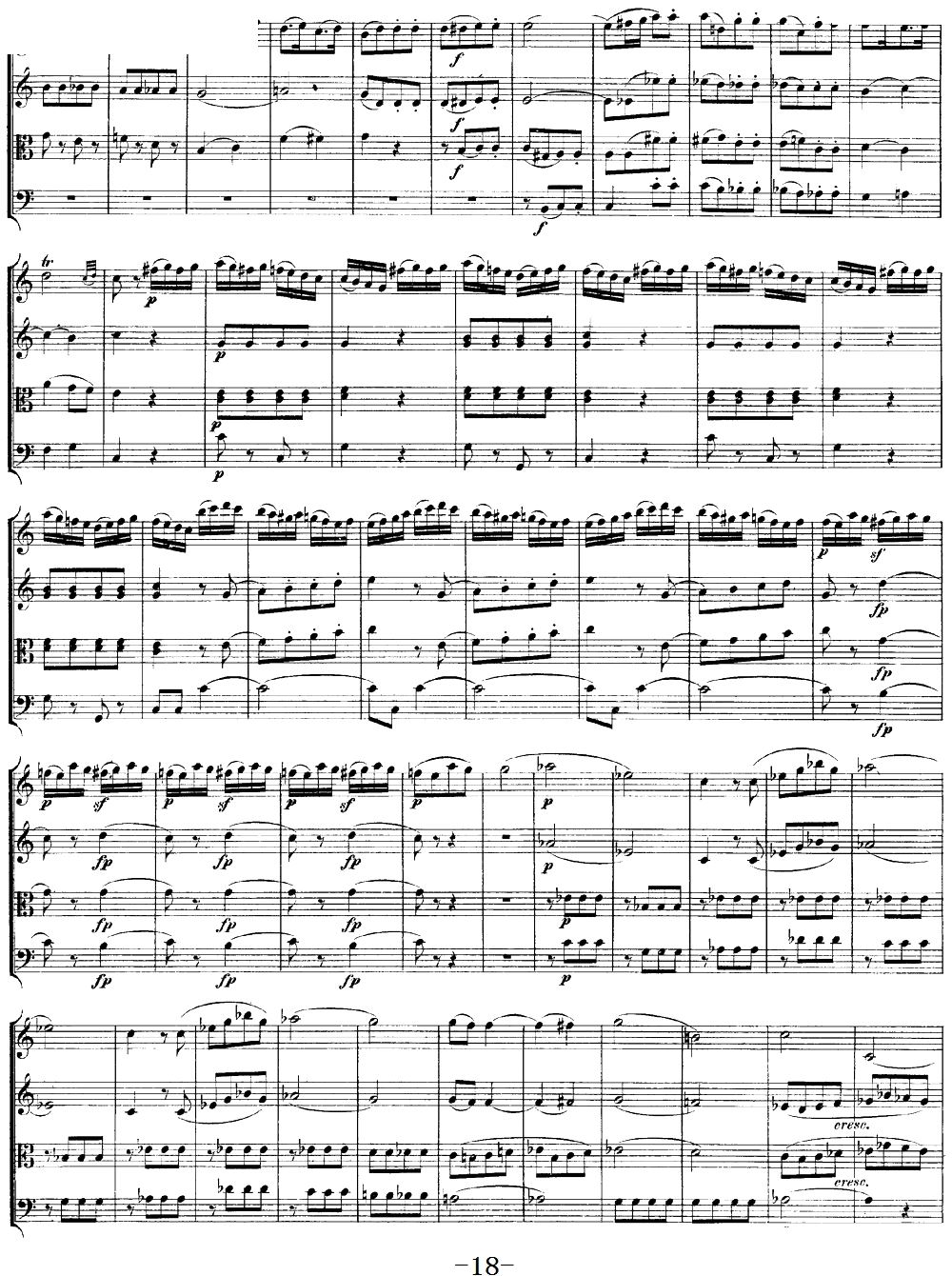 Mozart Quartet No 19 in C Major K 465(V)18