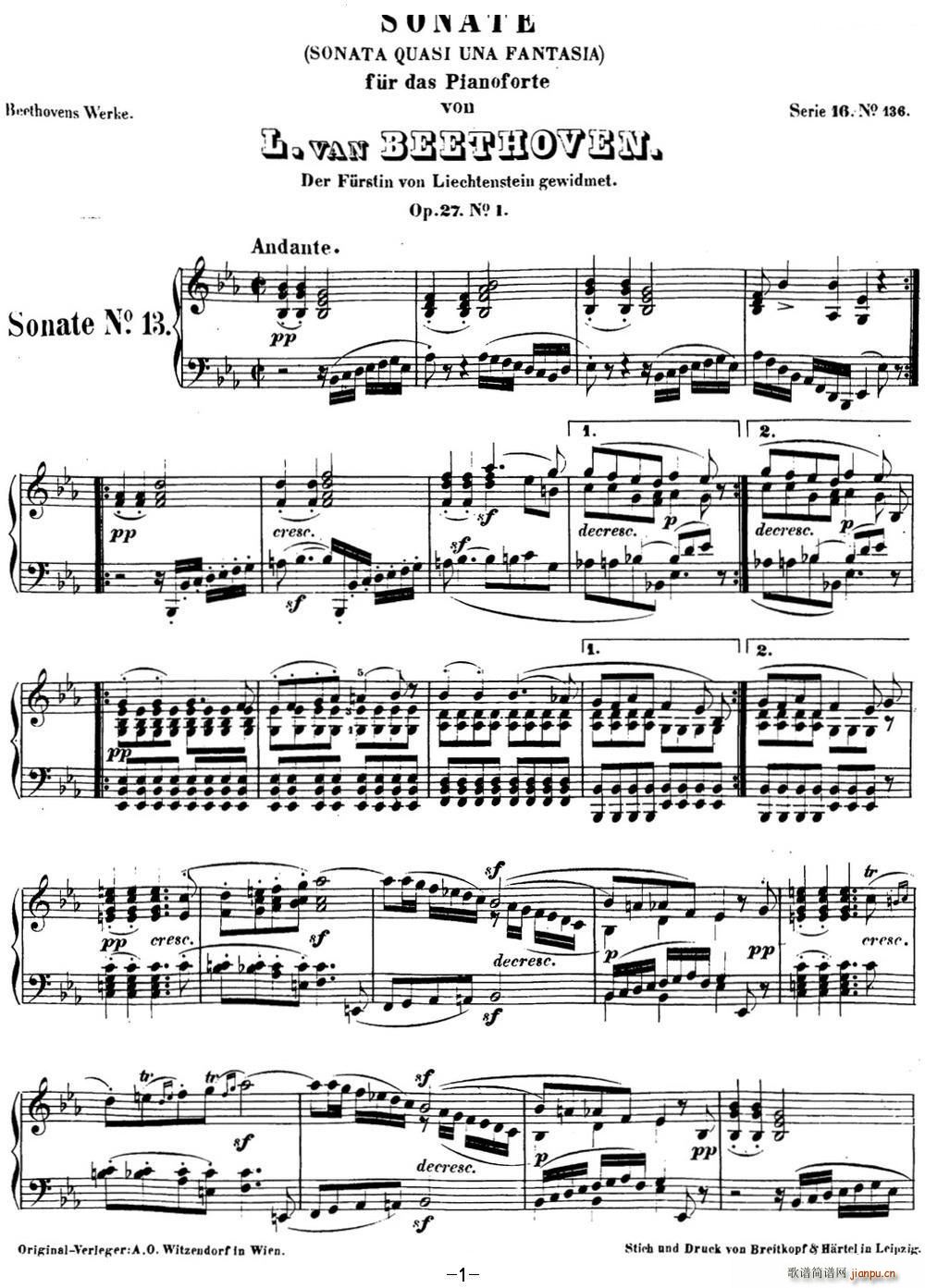 ؐQ13 Q E{ Op 27 No 1 E flat major(V)1