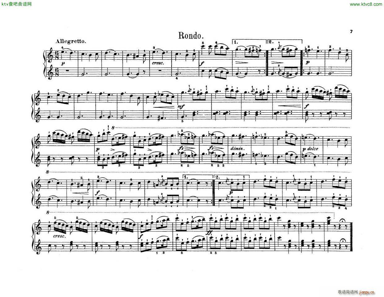 Anton Diabelli Sonates Mignonnes Op 150 Rondeau(V)10