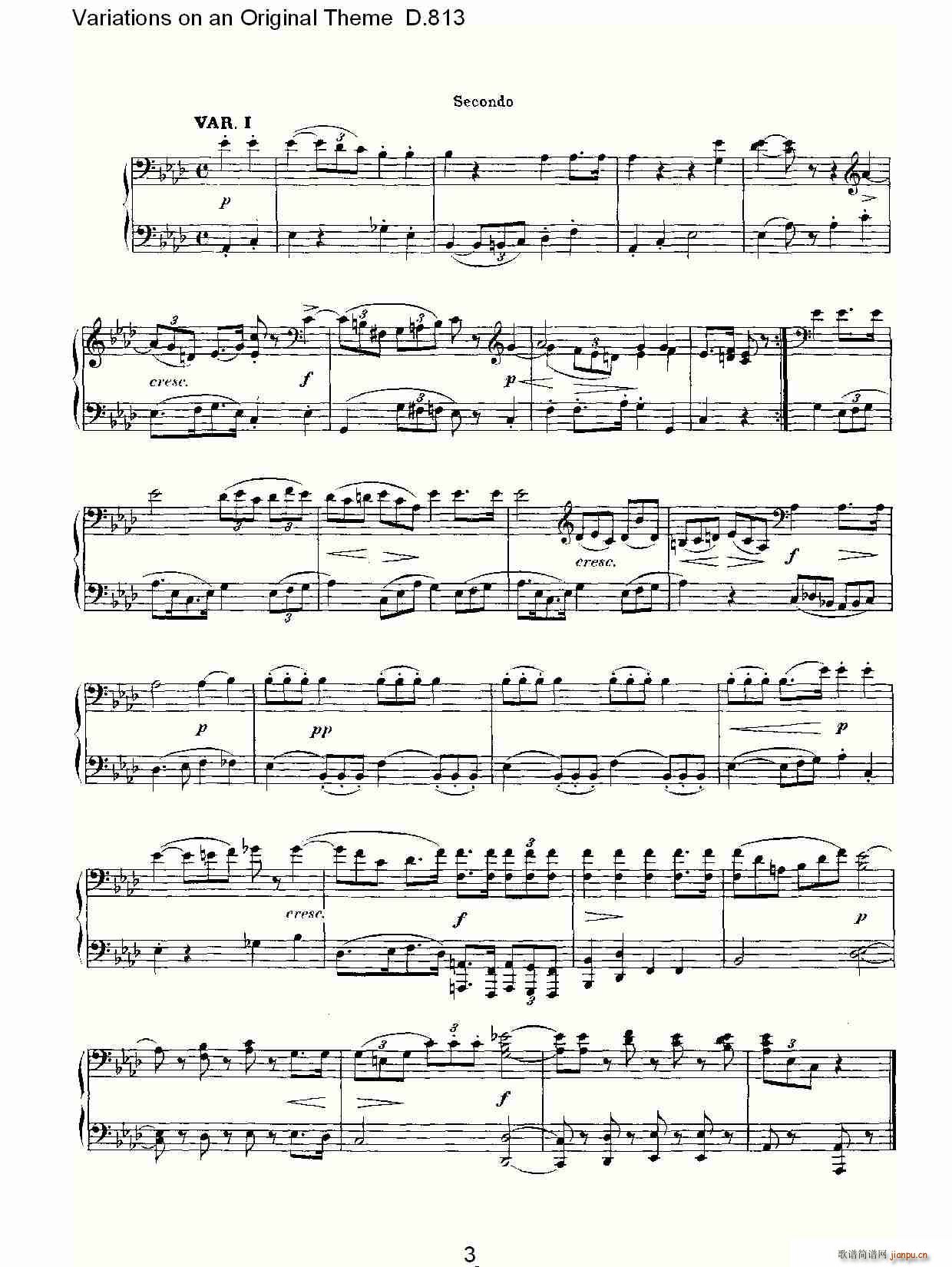 Variations on an Original Theme D.813(ʮּ)3