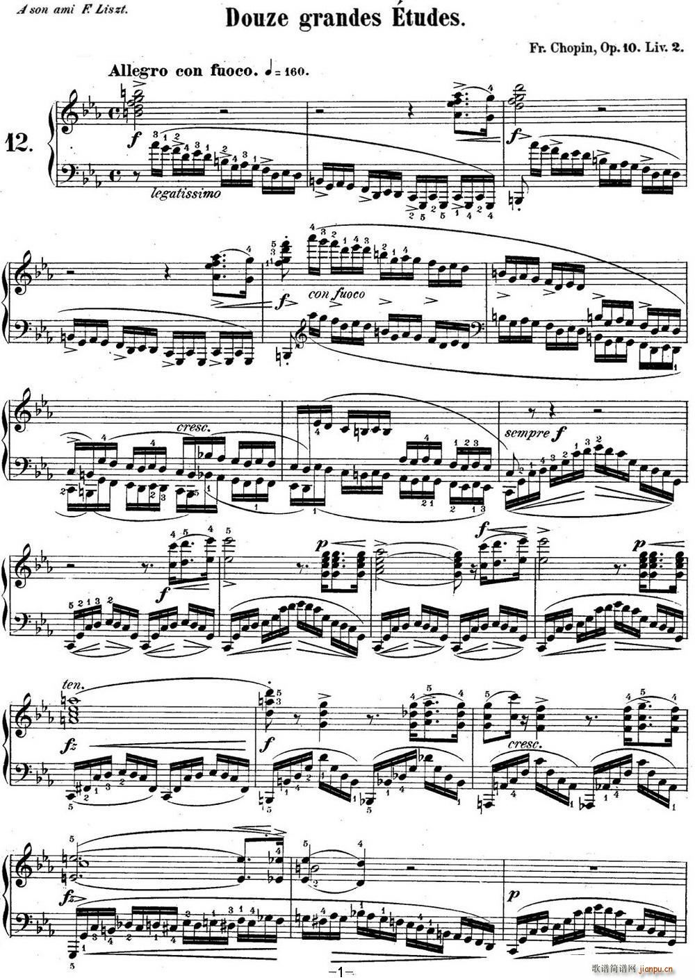 Ф12 Op 10 No 12  cС{ C minor Revolutionary(V)1