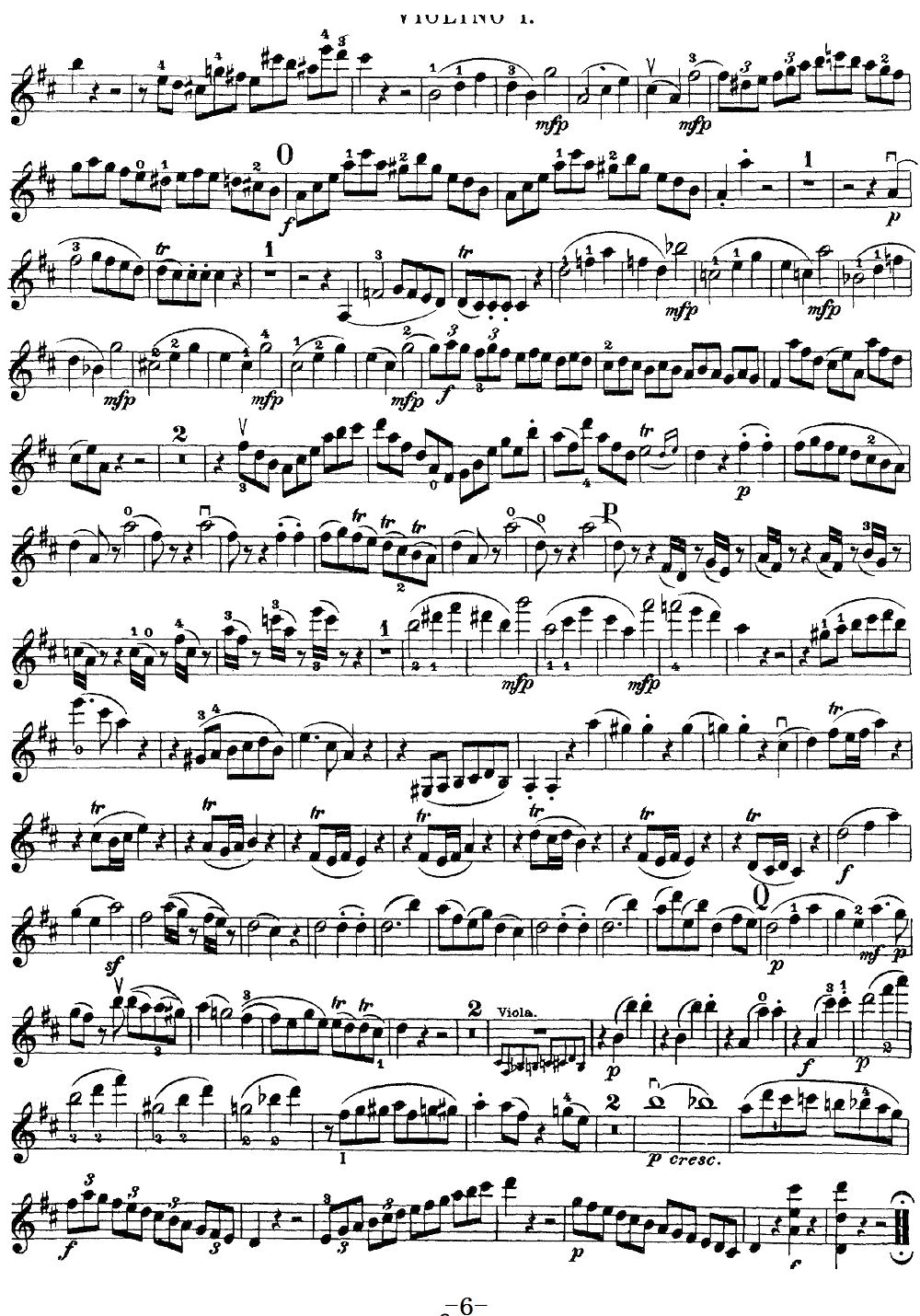 Mozart Quartet No 21 in D Major K 575 Violin 1(ʮּ)6