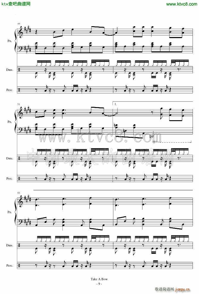 Take a Bow Piano Drums(V)9