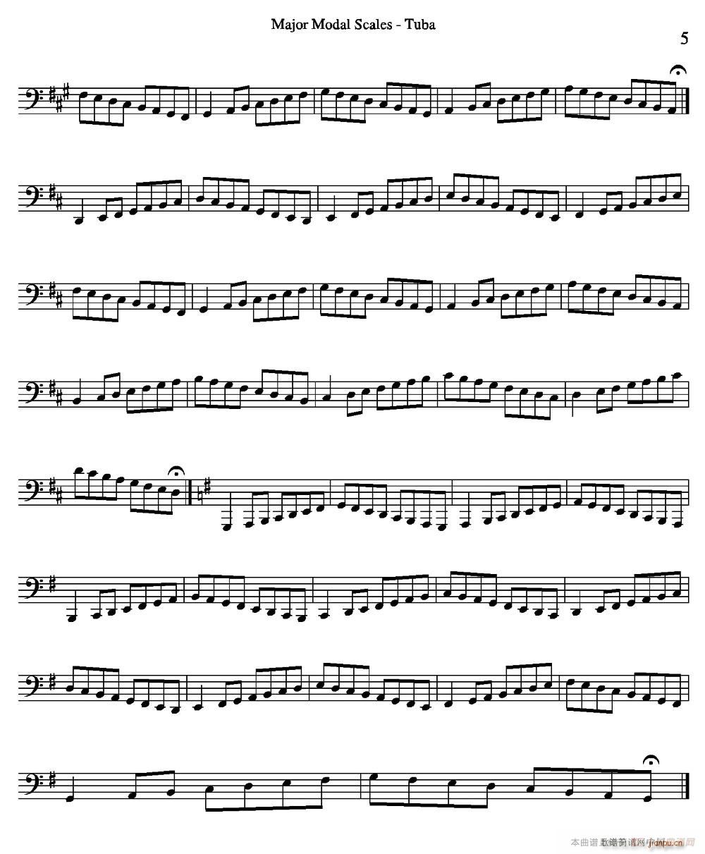 Major Modal Scales Tuba ��̖�����̲��x��(ʮ�ּ�����)5