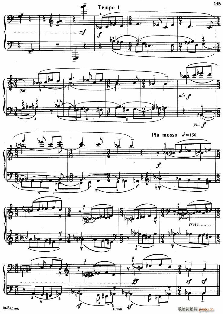 Bartok SZ 107 Mikrokosmos for Piano 140 153(V)6