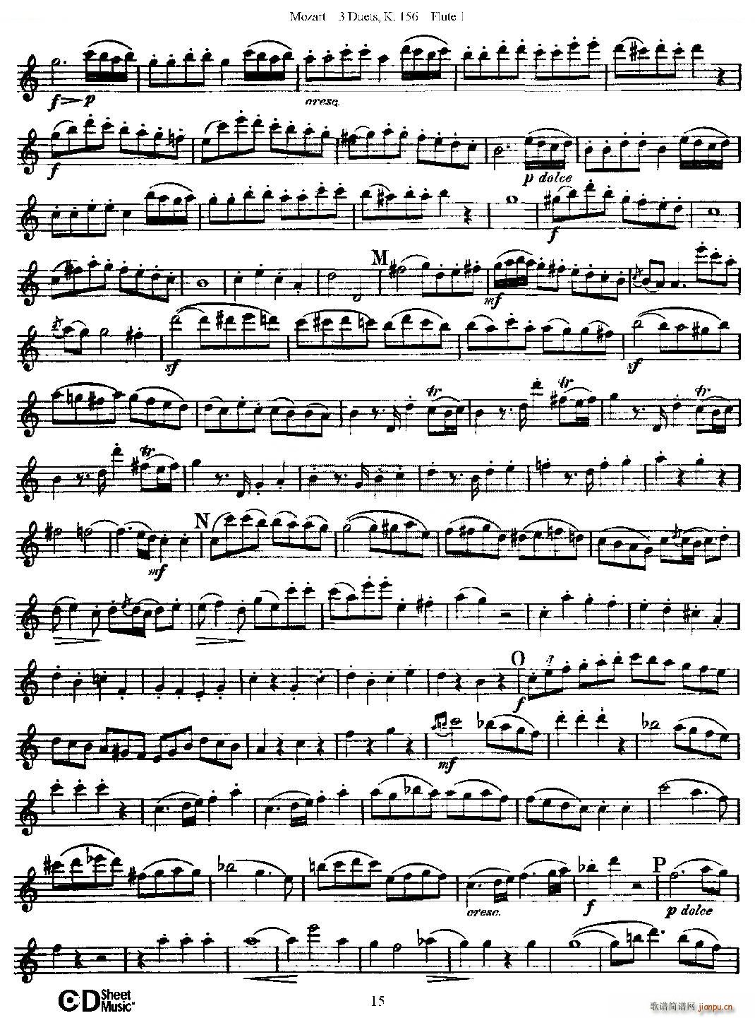 3 Duets K 156 ֮һL(chng)  K156̖ ~(ѺV)15