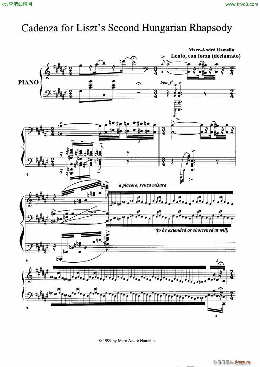 Cadenza for Liszt s Hungarian Rhapsody No 2(V)1