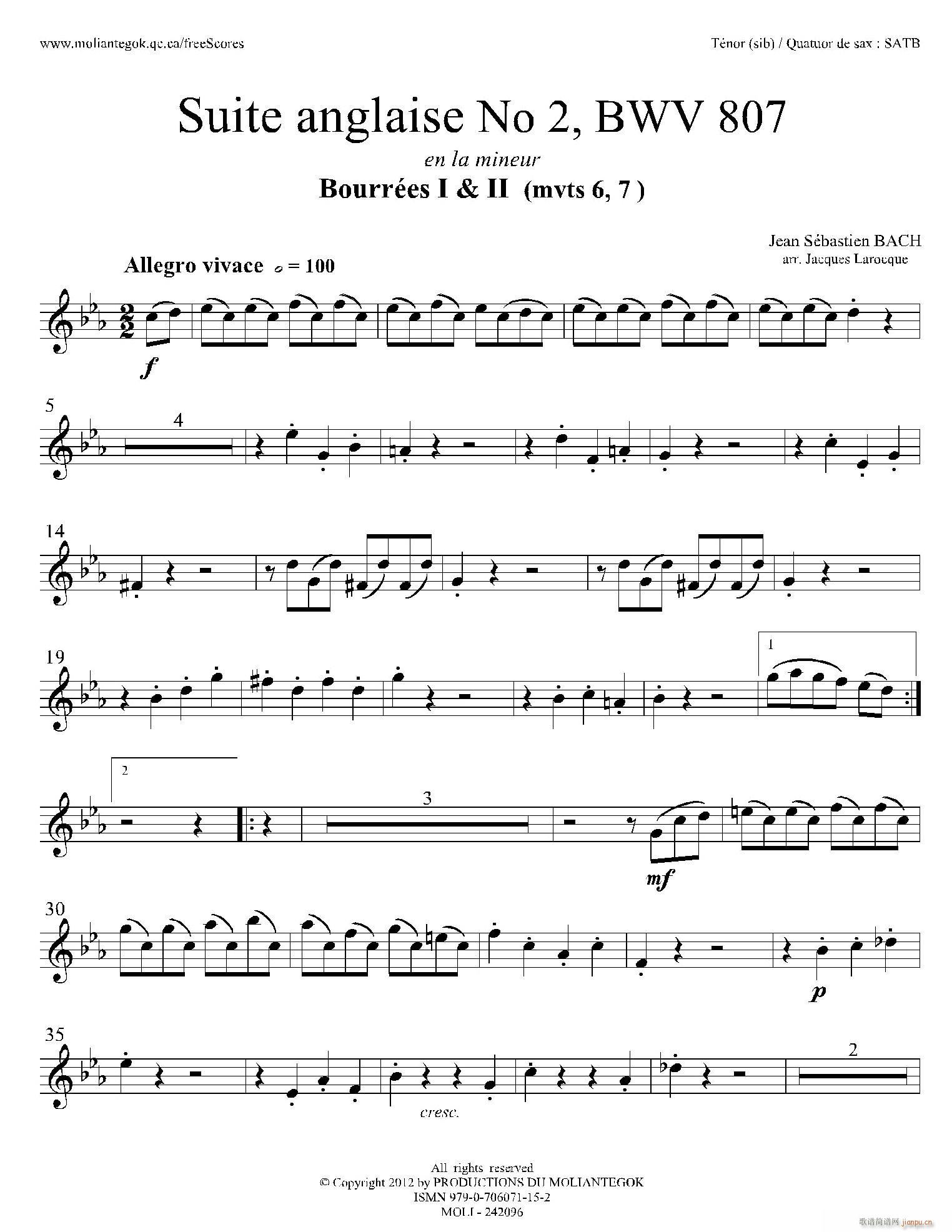 Suite anglaise No 2 BWV 807 M֮  _˹(ʮּ)1