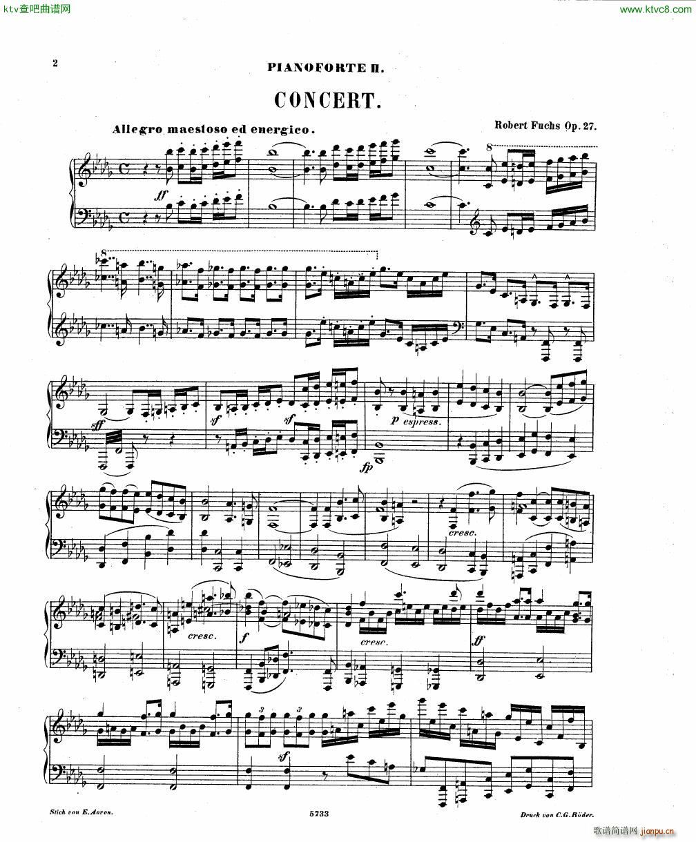 Fuchs Piano concerto Op 27 II(V)1