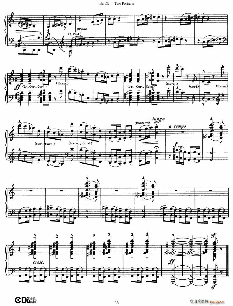 Bartok SZ 37 Two Portraits op 5(V)26