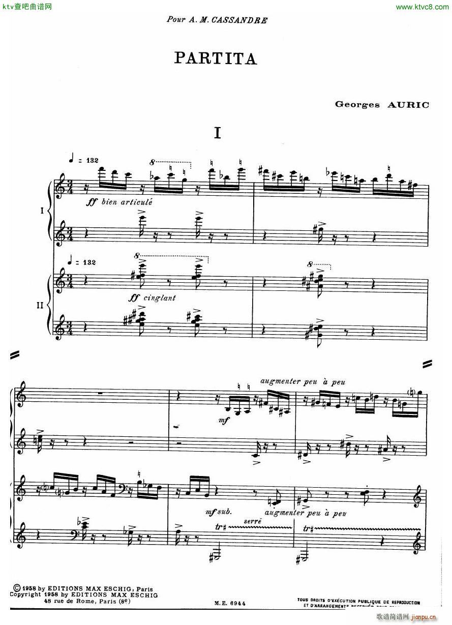Auric Partita for two pianos(V)1