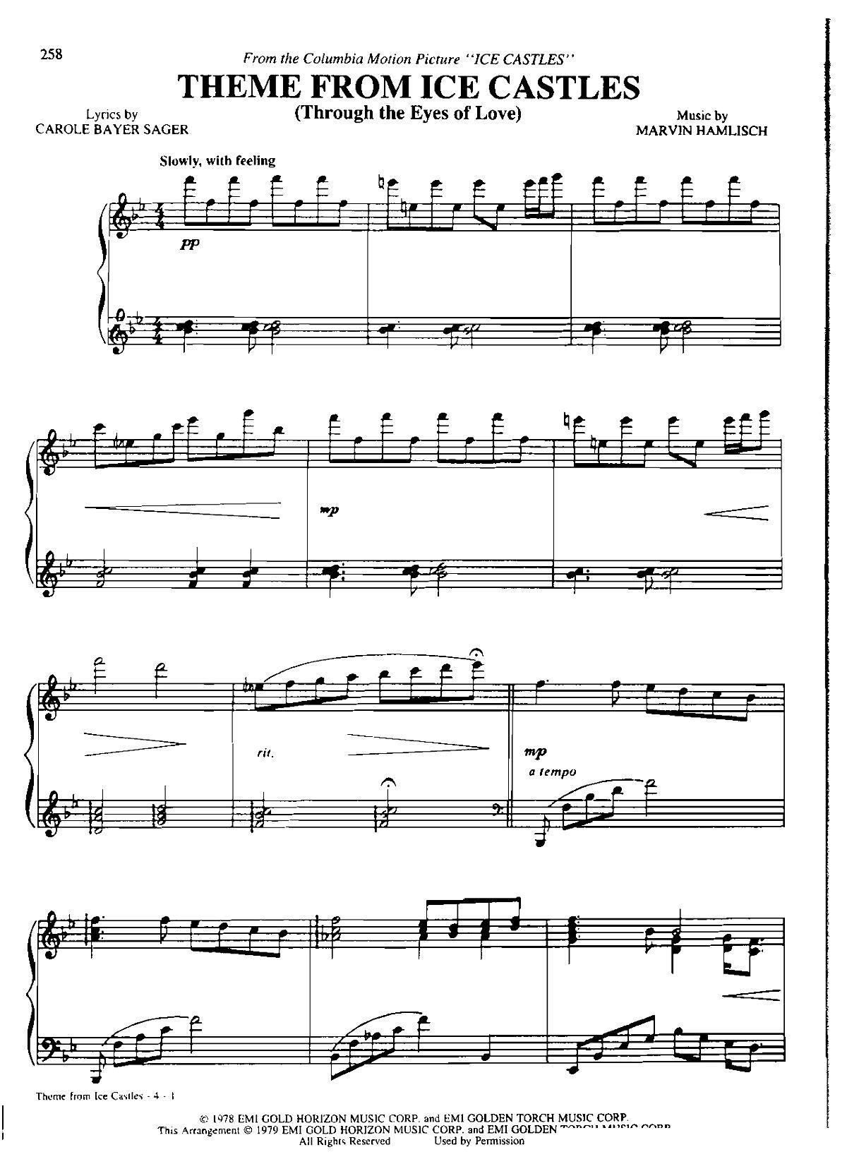 THEME FROM ICE CASTLES Dan Coates { (V)1