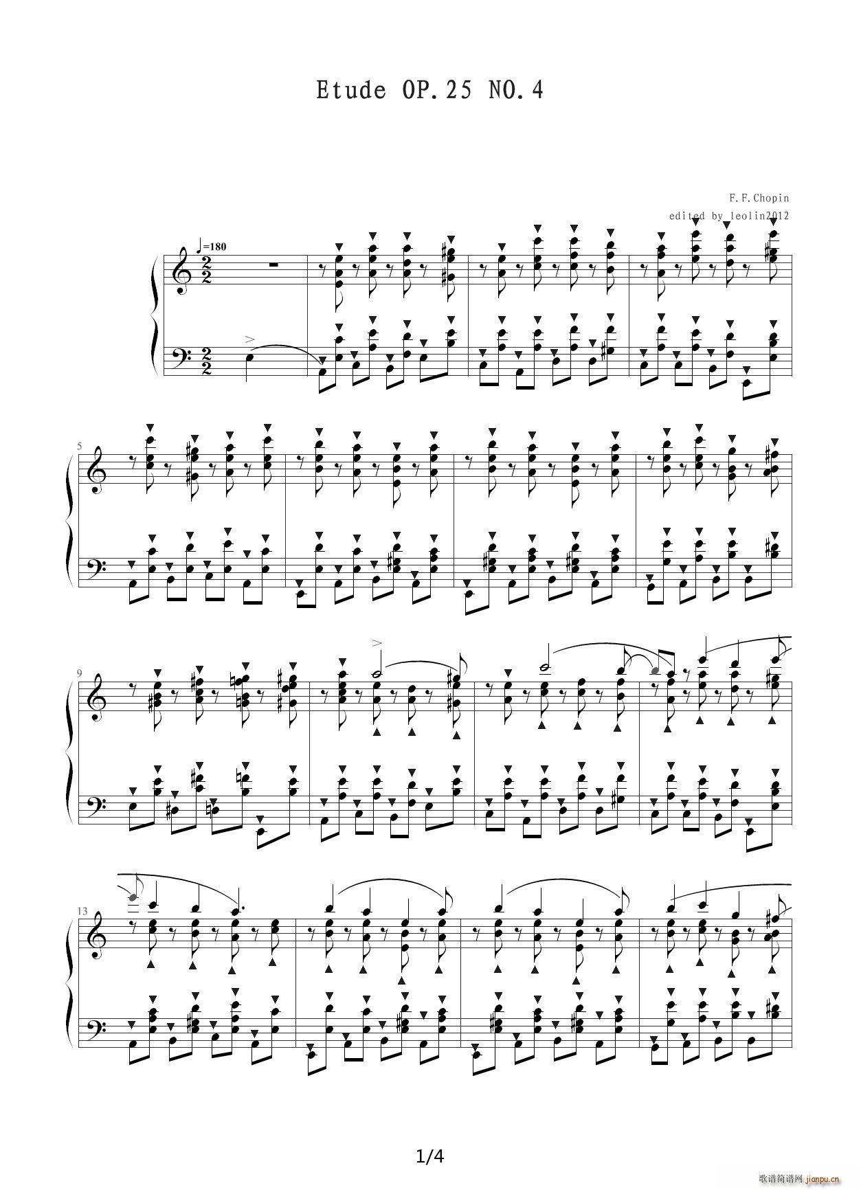 Chopin Ф  Op 25 No 4  C{(V)1