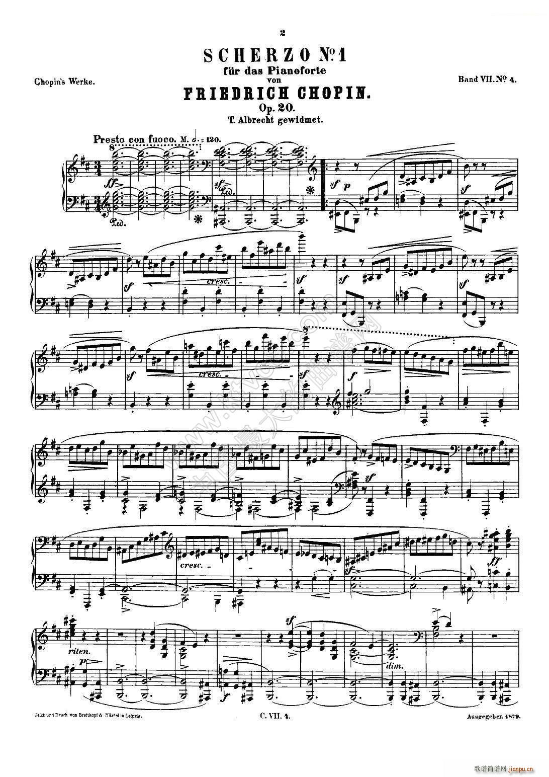 Ф Co Chopin Scherzo No 1 bС{ Op 20(V)1