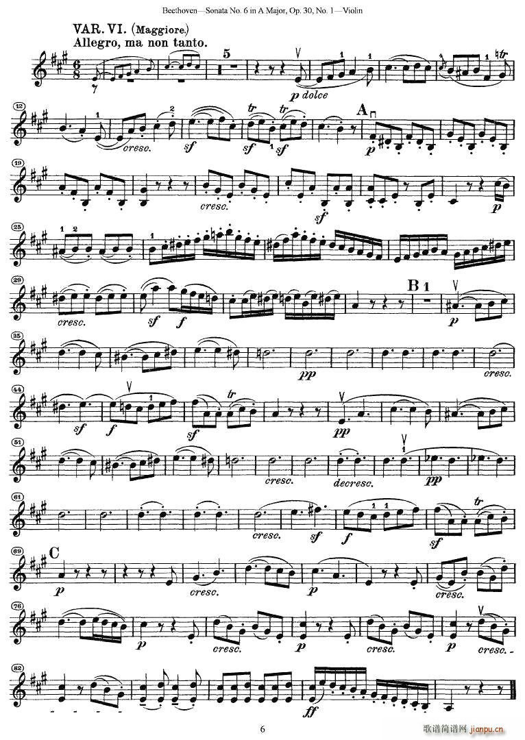 Sonata No.6 in A MajorOp.30No.1(СV)6