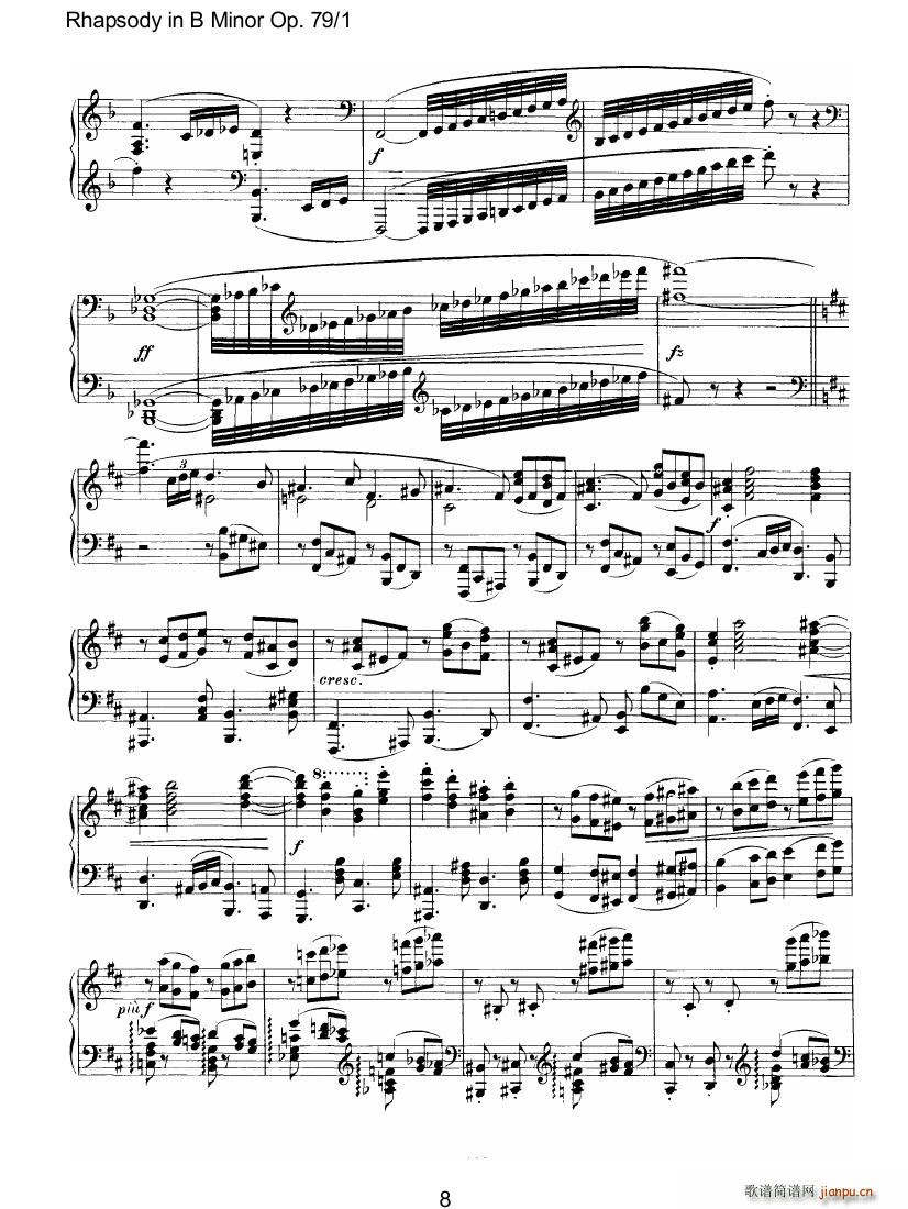 Brahms Rhapsody Op79 1(V)8