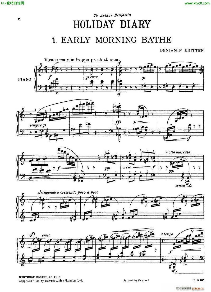 Britten Holiday Diary Op 5(V)1