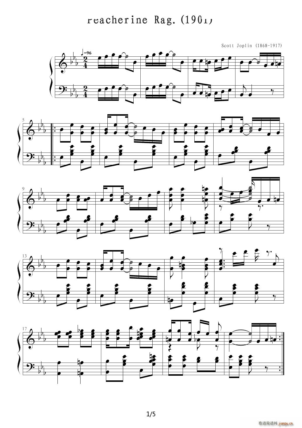 Peacherine Rag َ ˹? Scott Joplin E{(V)1