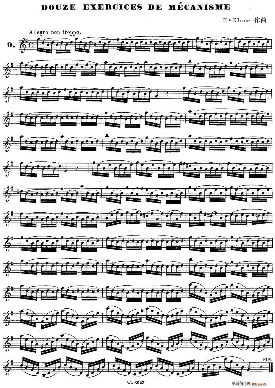 H Klose douze exercices de mecanisme 9(ʮּ)1