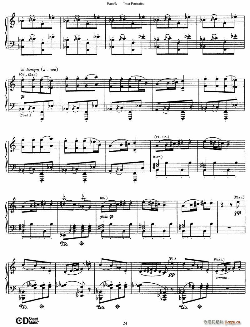 Bartok SZ 37 Two Portraits op 5(V)24