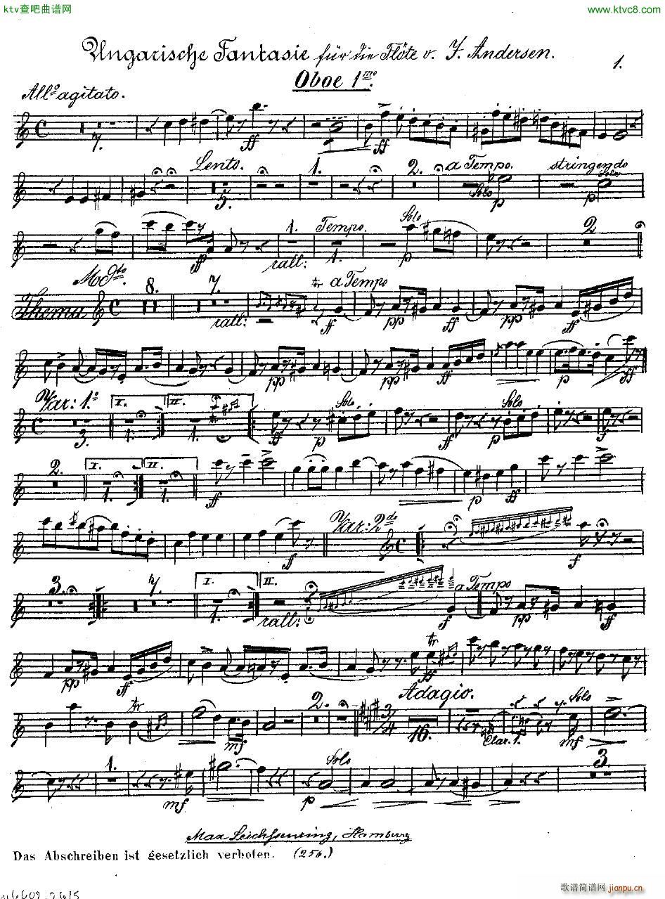 Andersen op 2 Ungarische Fantasie orch parts(V)26