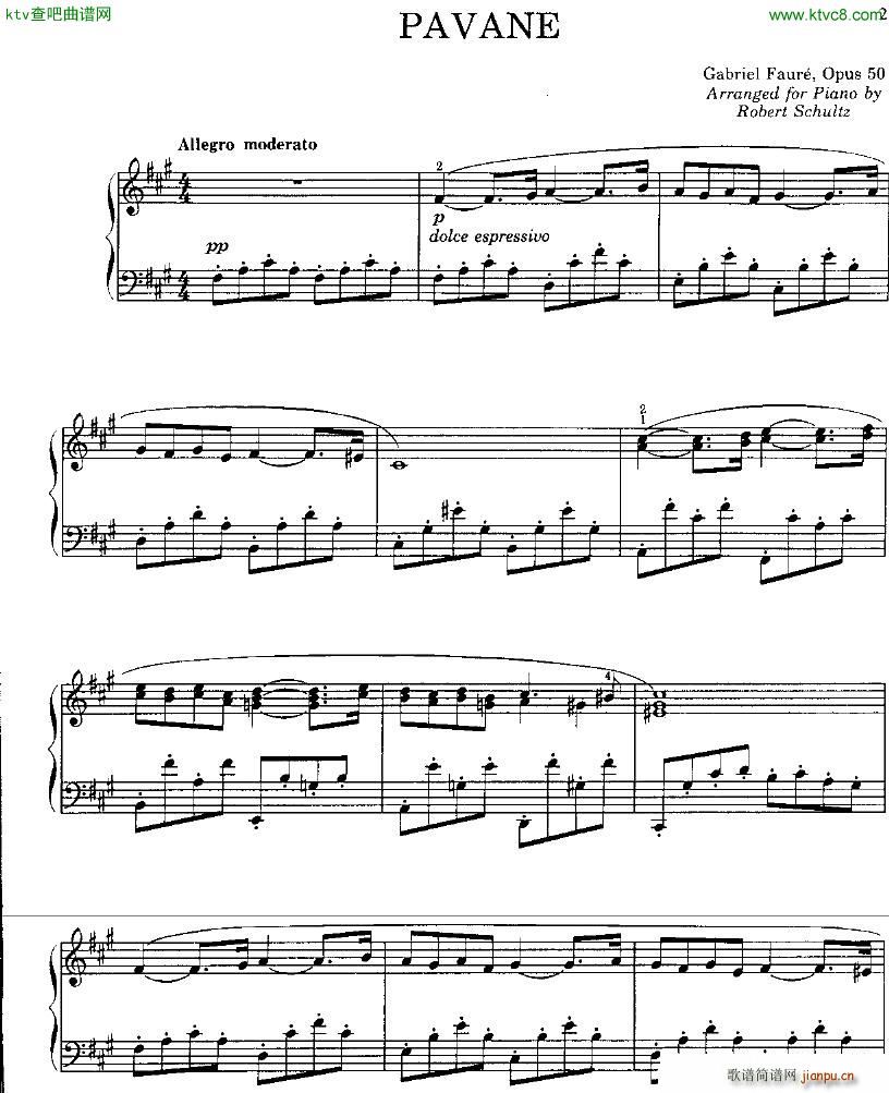 Faure 050 Pavane arr piano solo R Schultz(V)1