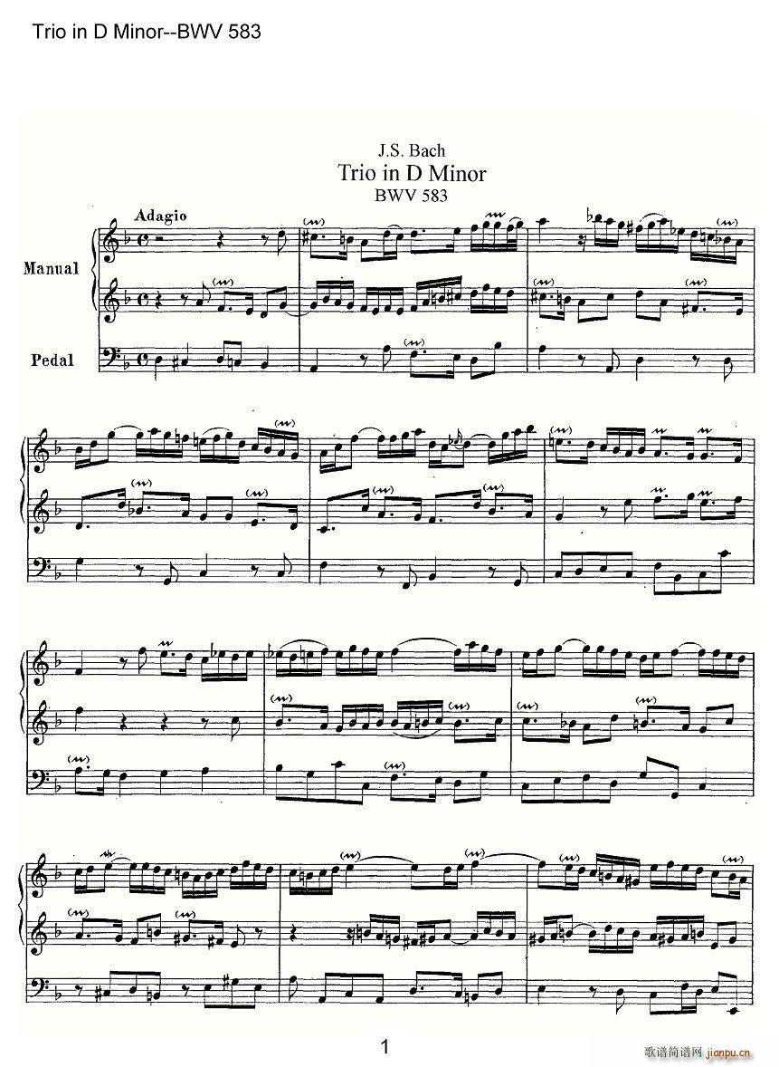 Trio in D Minor BWV 583 L(fng)(ʮּ)1
