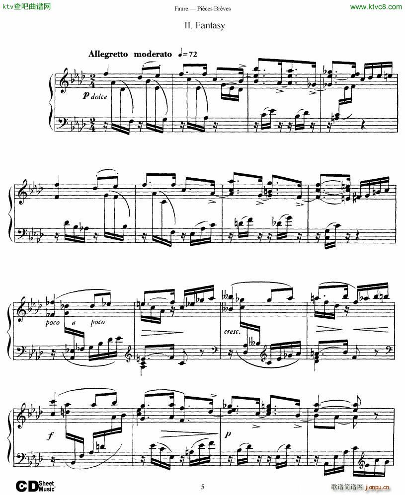 Faure 8 Pieces Breves Op 84(V)5