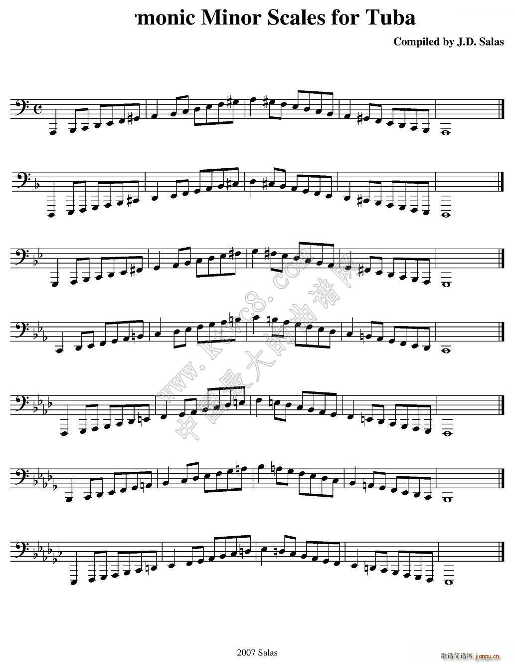 Harmonic Minor Scales Tuba ̖̲x(ʮּ)1