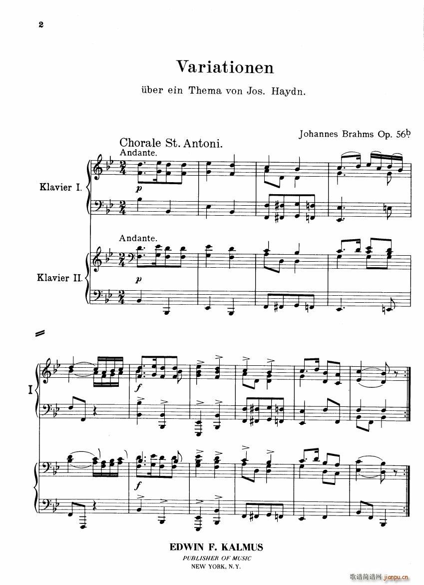 Brahms Variations on a theme by Haydn(V)1
