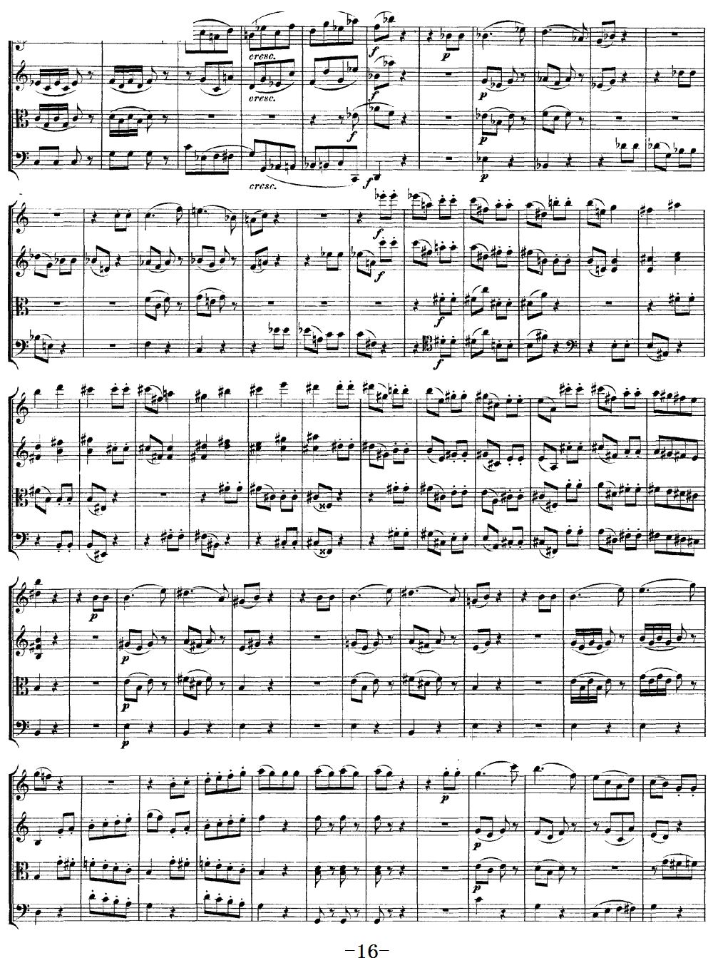 Mozart Quartet No 19 in C Major K 465(V)16